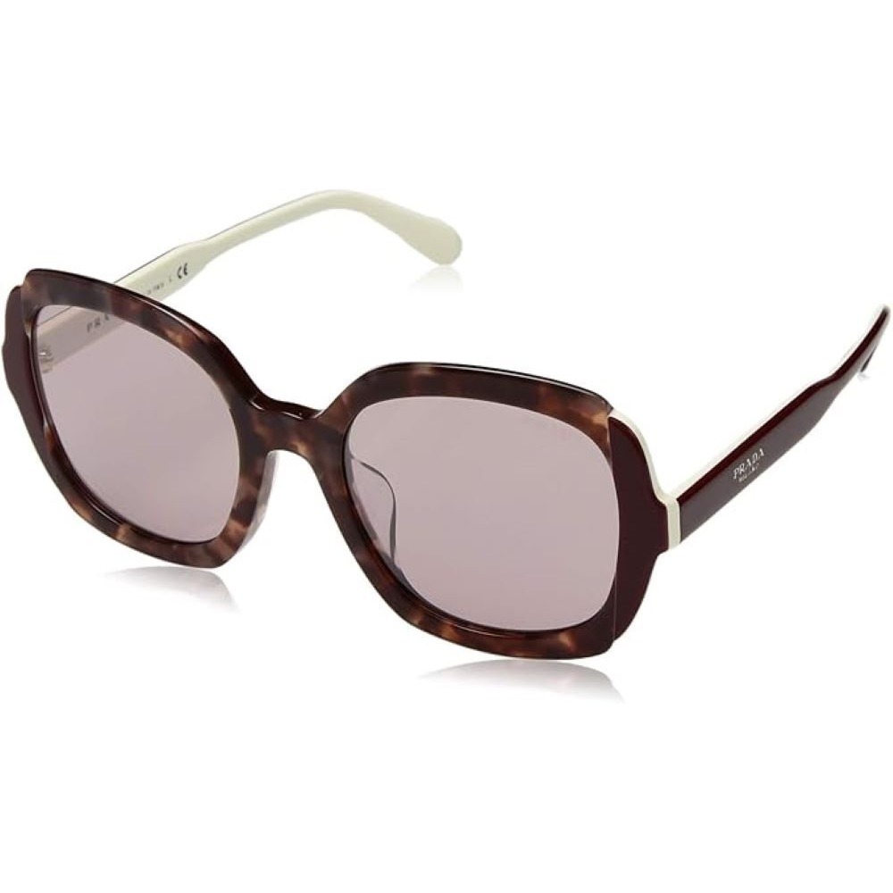 Prada SPR 16U-F Women's Sunglasses Grey Havana/Top Bordeaux Ivory/Violet Lens